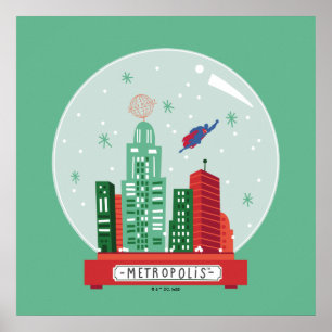 Superman Metropolis Snow Globe Grafik Poster