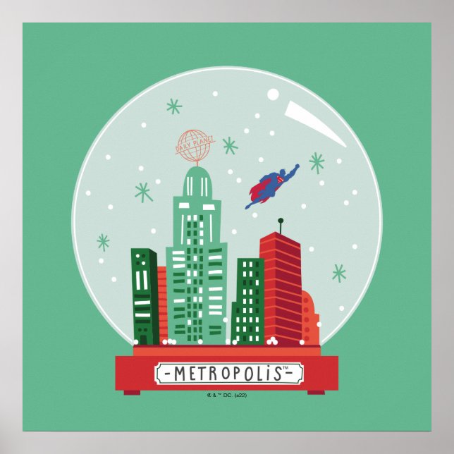Superman Metropolis Snow Globe Grafik Poster (Vorne)