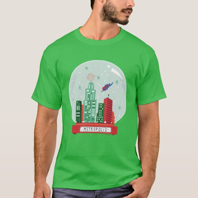Superman Metropolis Snow Globe Grafik T-Shirt (Vorderseite)