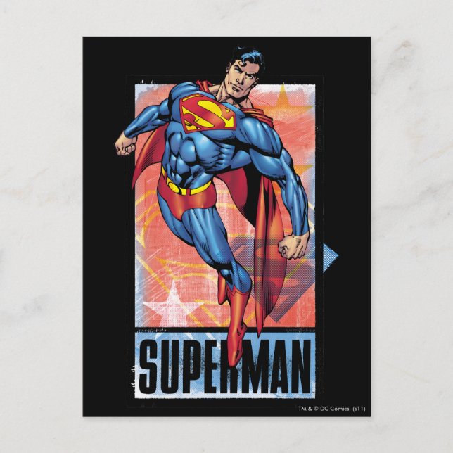 Superman mit dunkler Grenze Postkarte (Vorderseite)
