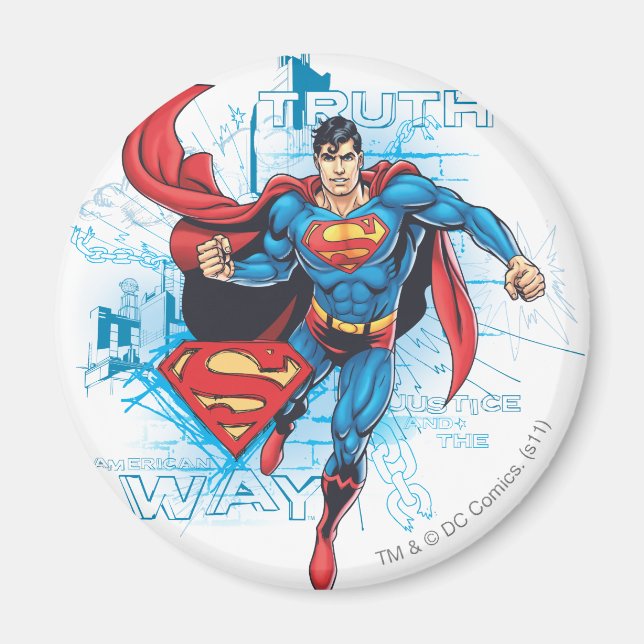 Superman mit Logo Magnet (Vorne)