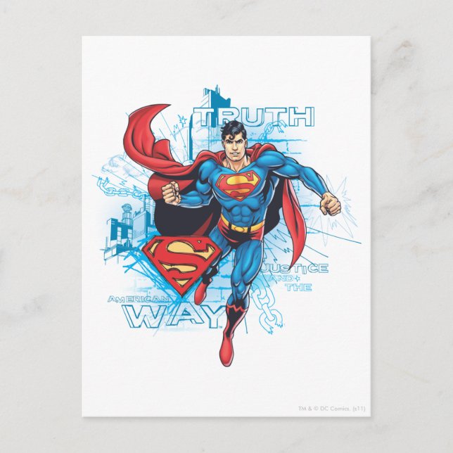 Superman mit Logo Postkarte (Vorderseite)