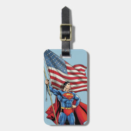 Superman mit US-Flagge Gepäckanhänger