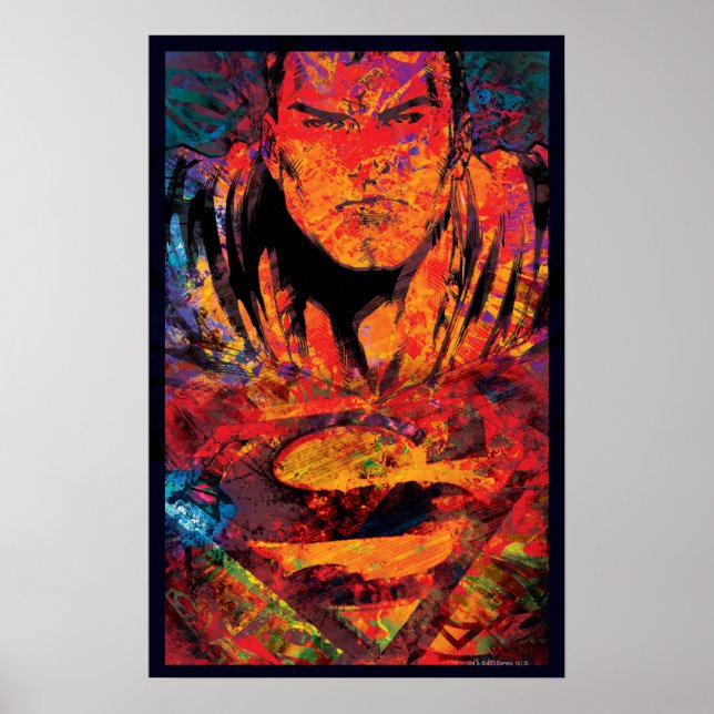 Superman Orange Grunge Poster (Vorne)