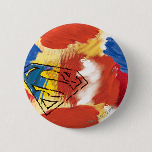 Superman Painted Logo Button
