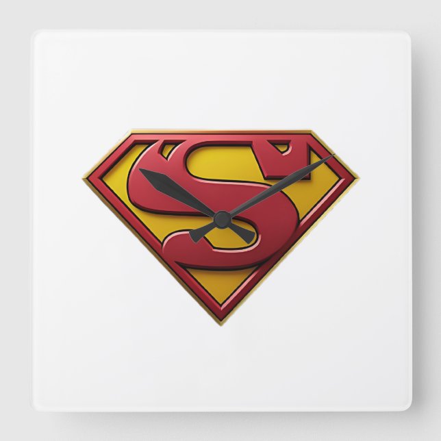Superman Quadratische Wanduhr (Vorderseite)