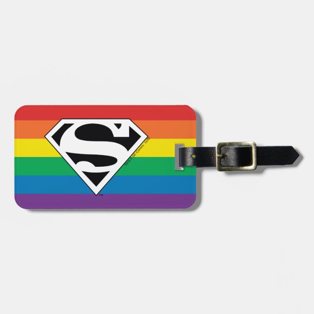 Superman Rainbow-Logo Gepäckanhänger (Vorderseite horizontal)
