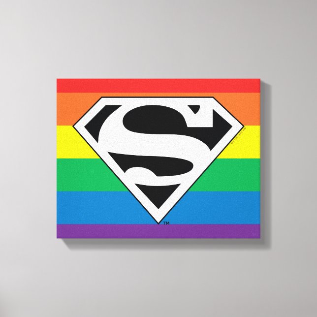 Superman Rainbow Logo Leinwanddruck (Vorderseite)