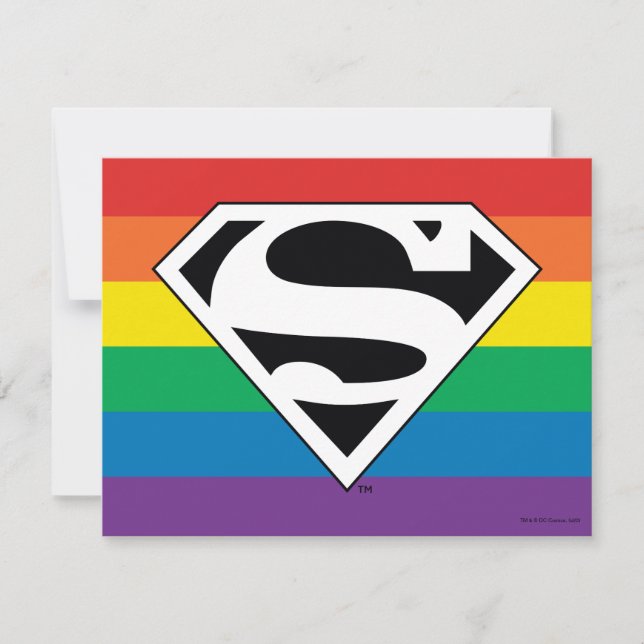 Superman Rainbow Logo Mitteilungskarte (Vorderseite)