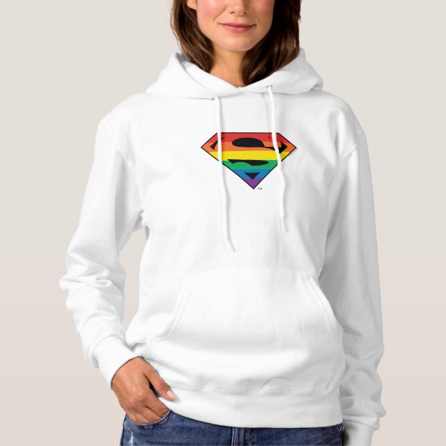 Superman-Regenbogen-Logo Hoodie (Vorderseite)