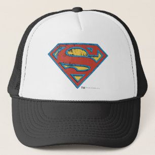 Superman S-Schild  Blue Kontur Grunge Logo Truckerkappe