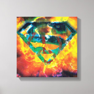 Superman S-Schild  Friedensgestempeltes Logo Leinwanddruck
