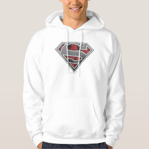 Superman S-Schild  Graues und rotes Stadtlogo Hoodie