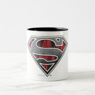 Superman S-Schild  Graues und rotes Stadtlogo Zweifarbige Tasse