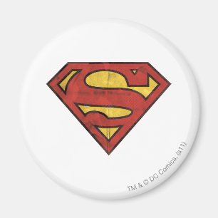 Superman S-Schild Grunge-Logo Magnet