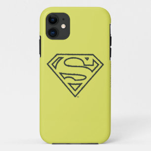 Superman S-Schild  Grunge Schwarze Kontur Logo title_seo2