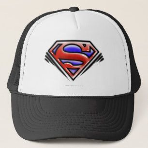 Superman S-Schild Rotes Airbrush-Logo Truckerkappe