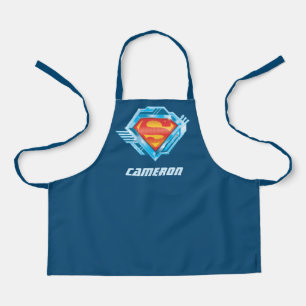 Superman S-Schild  Rotes und Blaues Metal-Logo Schürze