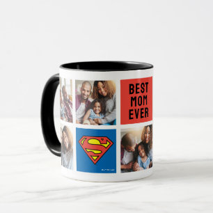 Superman S-Shield Beste Mama FotoCollage Tasse