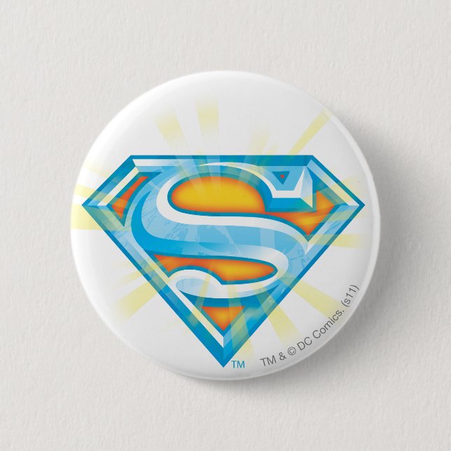 Superman S-Shield | Blaue und orange Logo Button (Vorderseite)