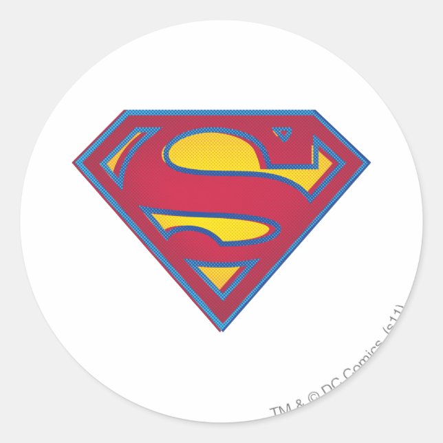 Superman S-Shield | Dot-Logo Runder Aufkleber (Vorderseite)