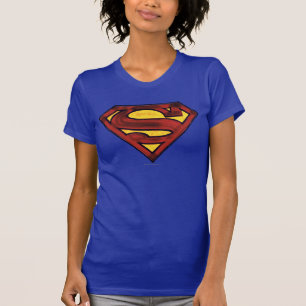 Superman S-Shield   Dunkles Rotes Logo T-Shirt