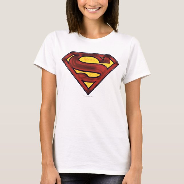 Superman S-Shield | Dunkles Rotes Logo T-Shirt (Vorderseite)