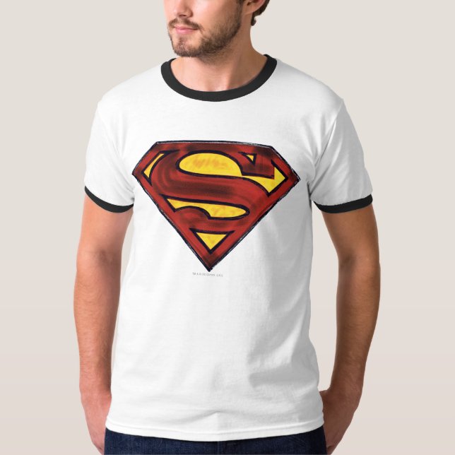 Superman S-Shield | Dunkles Rotes Logo T-Shirt (Vorderseite)
