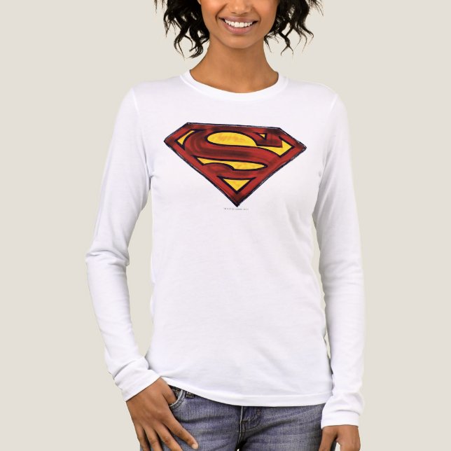 Superman S-Shield | Dunkles Rotes Logo Tri-Blend Shirt (Vorderseite)