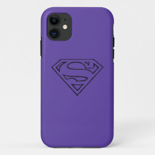 Superman S-Shield Einfache Schwarze Kontur Case-Mate iPhone Hülle