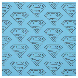 Superman S-Shield   Einfache Schwarze Kontur Stoff