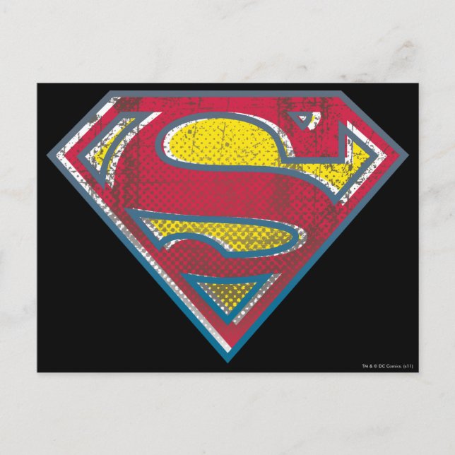 Superman S-Shield | Gedrucktes Logo Postkarte (Vorderseite)