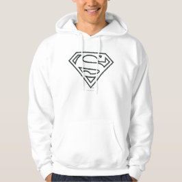 Superman S-Shield | Grunge Black Kontur Logo Hoodie