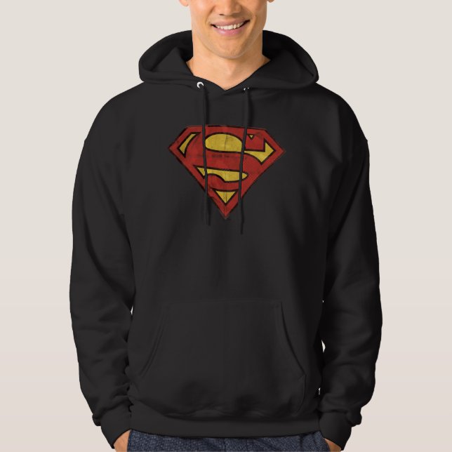 Superman S-Shield | Grunge-Logo Hoodie (Vorderseite)