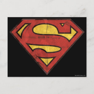 Superman S-Shield Grunge-Logo Postkarte