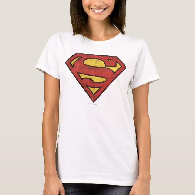 Superman S-Shield | Grunge-Logo T-Shirt (Vorderseite)