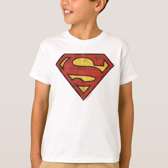 Superman S-Shield | Grunge-Logo T-Shirt (Vorderseite)