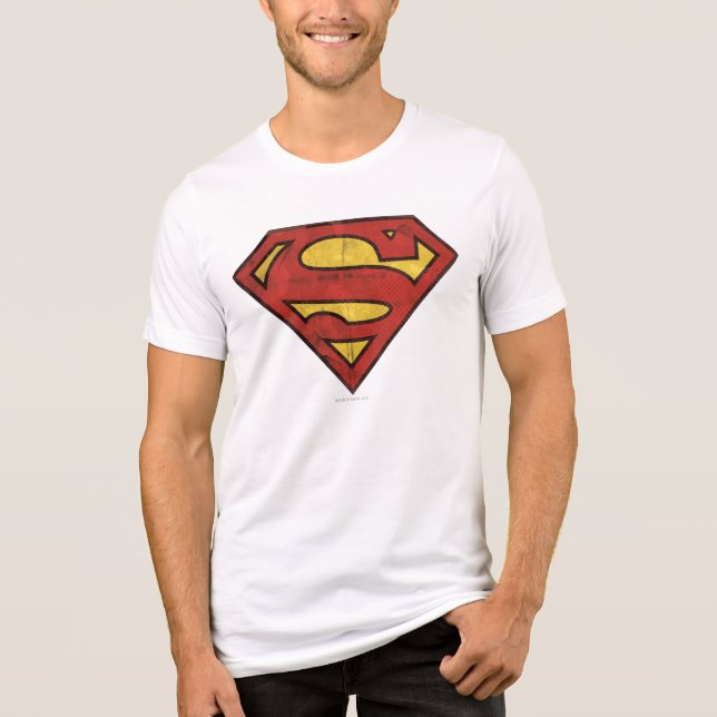 Superman S-Shield | Grunge-Logo Tri-Blend Shirt (Vorderseite)