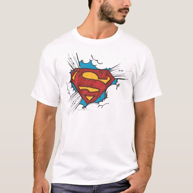 Superman S-Shield | In Clouds Logo T-Shirt (Vorderseite)