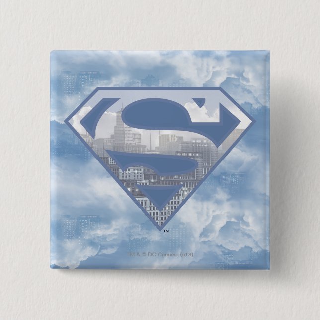 Superman S-Shield | Light Blue City Logo Button (Vorderseite)