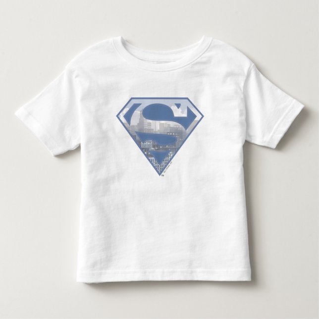 Superman S-Shield | Light Blue City Logo Kleinkind T-shirt (Vorderseite)