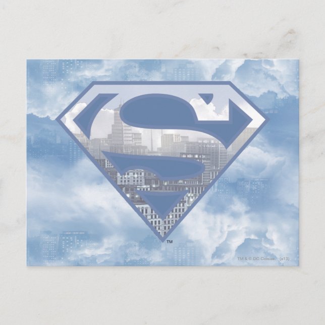 Superman S-Shield | Light Blue City Logo Postkarte (Vorderseite)