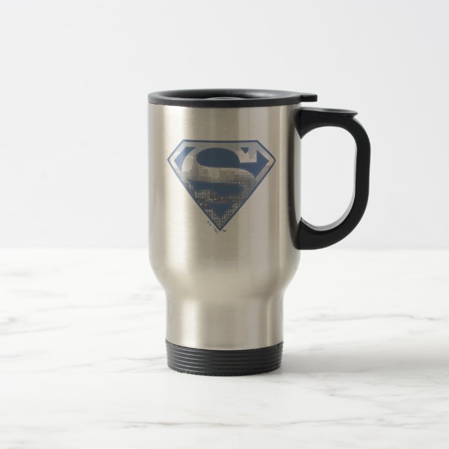 Superman S-Shield | Light Blue City Logo Reisebecher (Rechts)