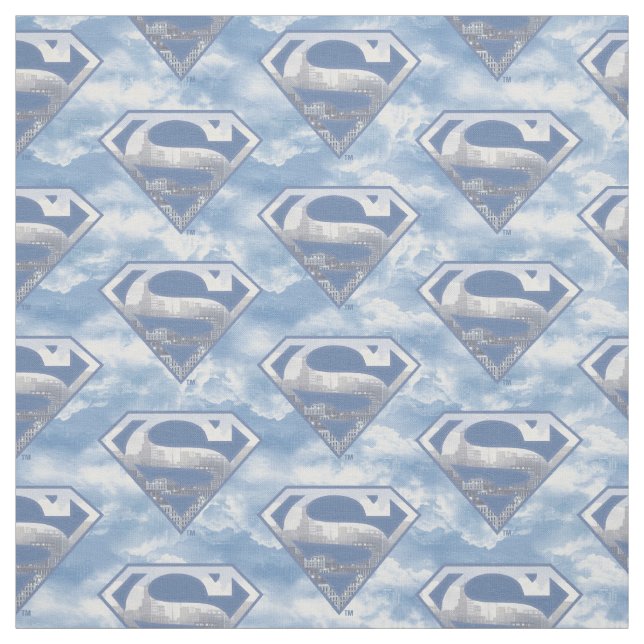 Superman S-Shield | Light Blue City Logo Stoff (Muster)