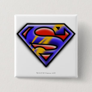 Superman S-Shield Lila Airbrush-Logo Button