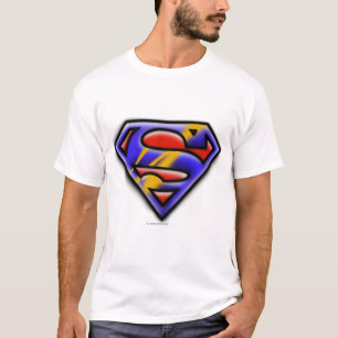 Superman S-Shield Lila Airbrush-Logo T-Shirt