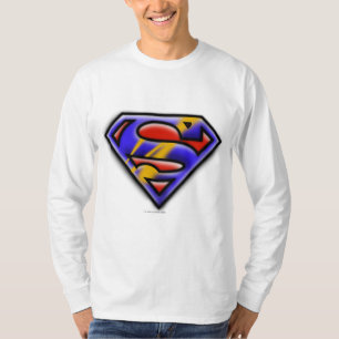 Superman S-Shield Lila Airbrush-Logo T-Shirt