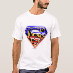 Superman S-Shield Lila-Red Graffiti-Logo T-Shirt
