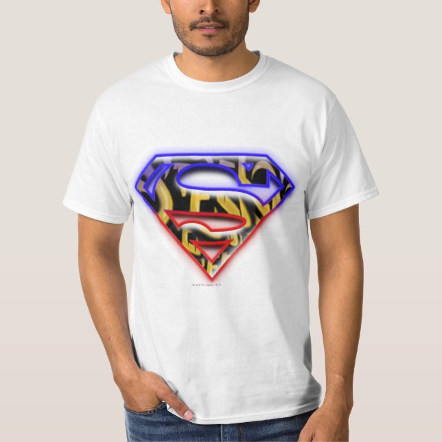 Superman S-Shield | Lila-Red Graffiti-Logo T-Shirt (Vorderseite)