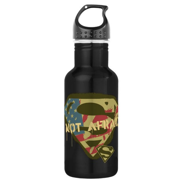 Superman S-Shield | Nicht sichtbares Logo Edelstahlflasche (Vorderseite)
